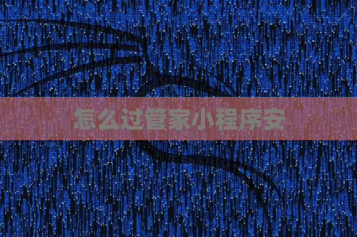怎么过管家小程序安