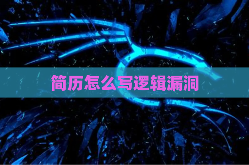 简历怎么写逻辑漏洞