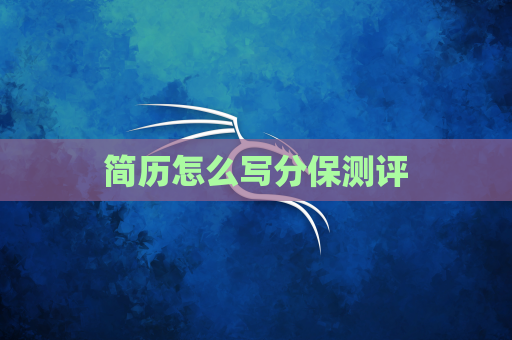 简历怎么写分保测评