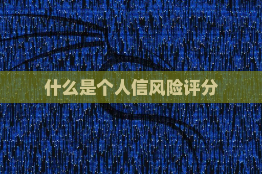 什么是个人信风险评分